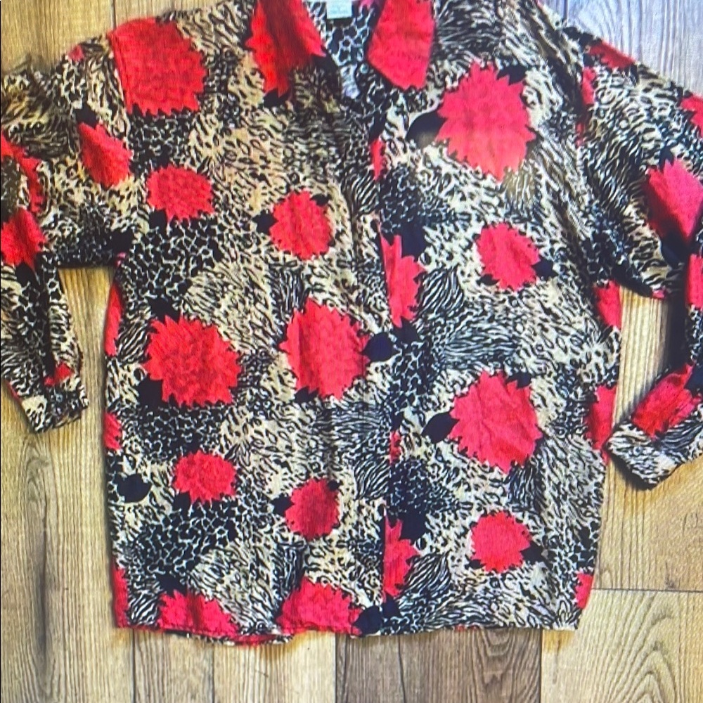 Stylish Red and Black Women's Blouse